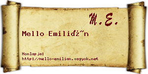 Mello Emilián névjegykártya